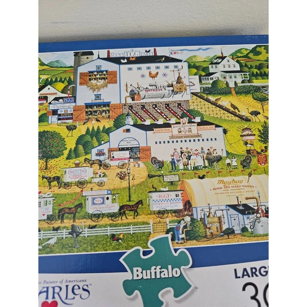 Buffalo Charles Wysocki 300 Large Piece Jigsaw Puzzle Sunny Side Up Farm Animal